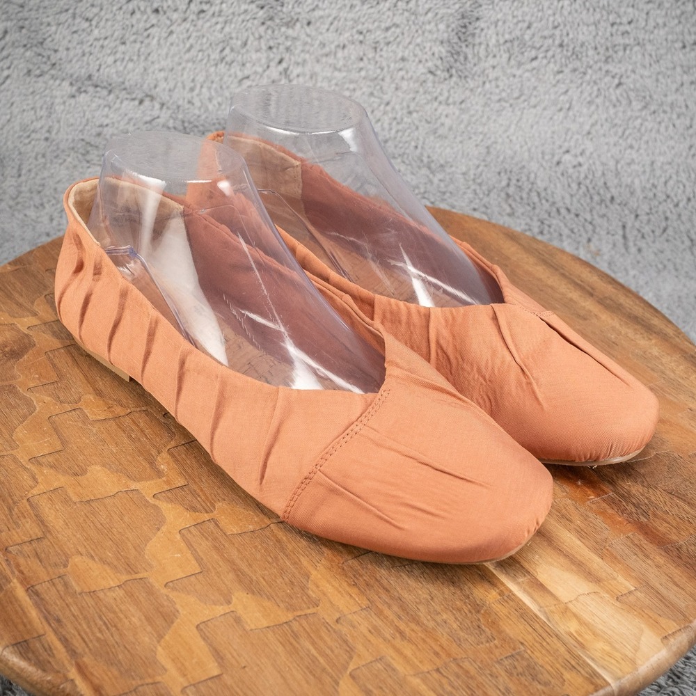 Korks Shoes Womens 9 M Ballet Flats‎ Orange Fabric Round Toe Casual Comfort